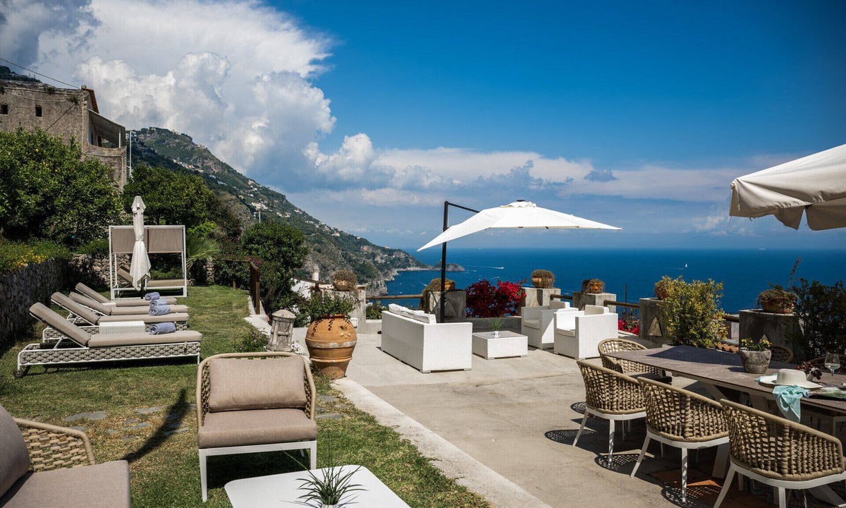 Praiano Villa | Villa Panorama - Garden overlooking the sea and Sauna