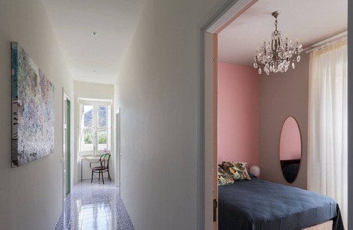 Malfa Apartment | Apartment with spacious terrace overlooking the sea in a villa with swimming pool and garden