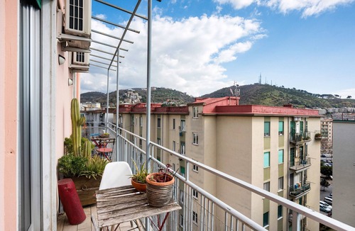 Salerno Apartment | Room 'Camera Doppia Con Ampio Balcone' with Mountain View, Wi-Fi and Air Conditioning