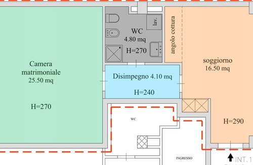 Messina Apartment | Via Dogali center two-room apartment in Piazza Cairoli