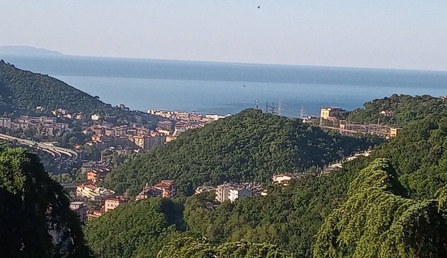 Entire accommodation, separate entrance in villa with sea view 7 m. from town